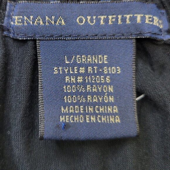 Zenana Outfitters Black Long Sleeve Rayon V Neck Tunic Top Size L - Picture 4 of 4